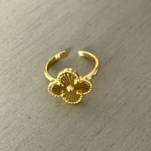 Gold Clover Adjustable Ring